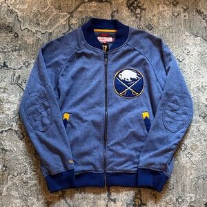Mitchell & Ness Blue Buffalo Sabres Vintage Sweater Jacket
